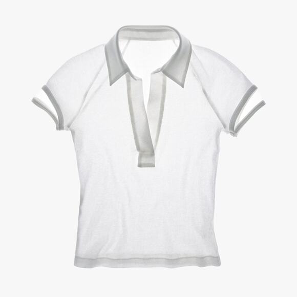 HELMUT LANG Women's Strappy Cap Sleeve Polo White S NWT - Picture 4 of 7